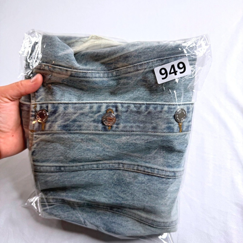 Rag & Bone Rockaway Laney Denim Mini Dress Light Wash Blue Button Front Size 6 - Picture 13 of 13